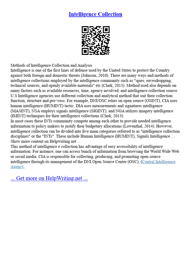 Intelligencecollection 231119175603 2b09ef1b | PDF | National Security ...