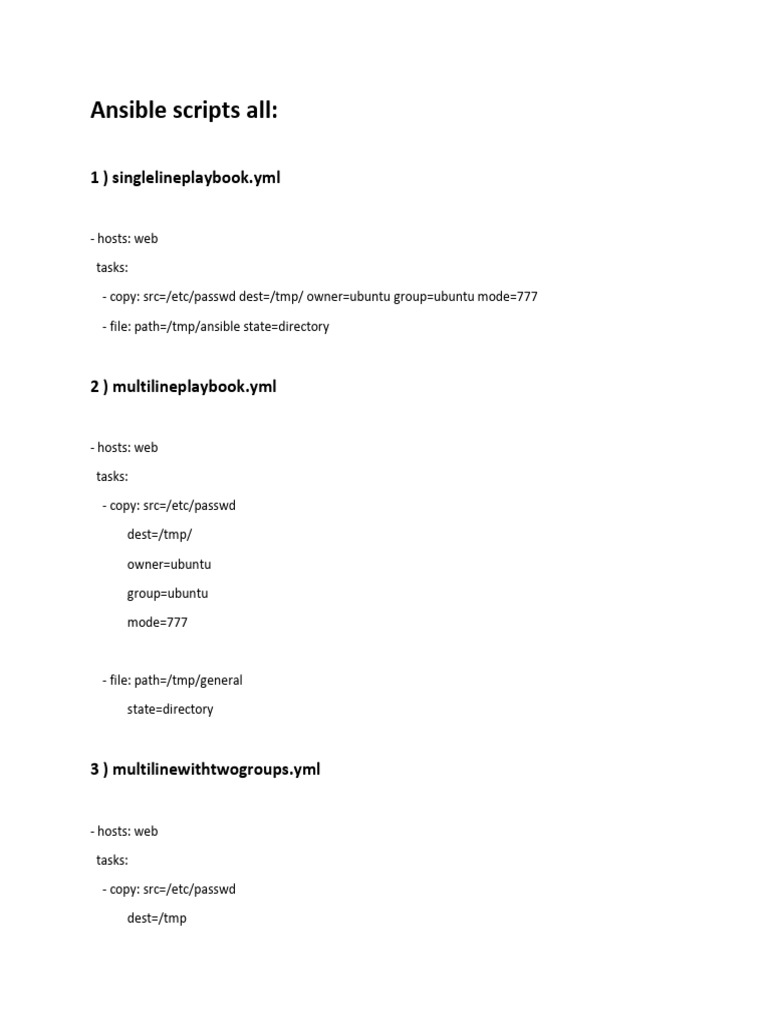 Ansible Scripts and Modules Overview | PDF | Web Server | Internet & Web