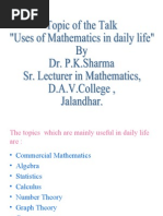 Download Uses of Mathematics in daily life by Dr PKSharma SN7838221 doc pdf