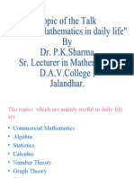 Uses of Mathematics in Daily Life