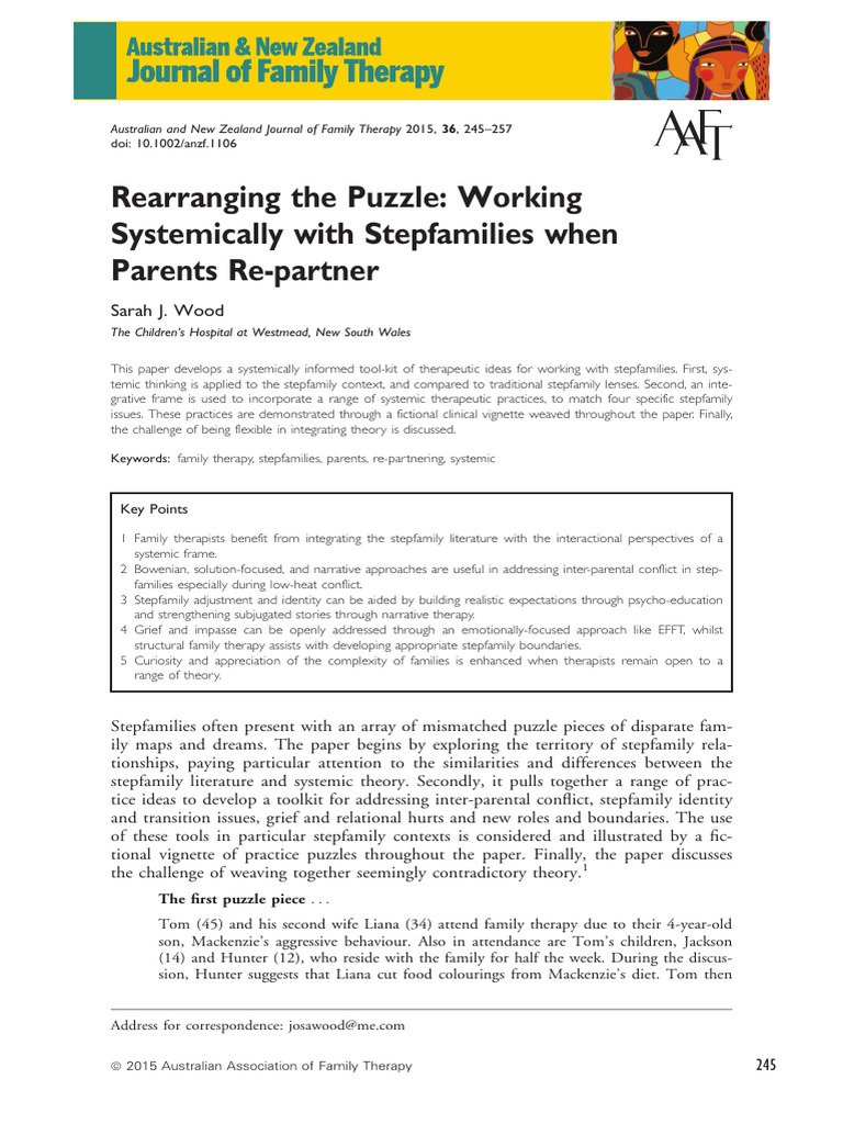 Systemic Approaches to Stepfamily Therapy | PDF | Family Therapy ...