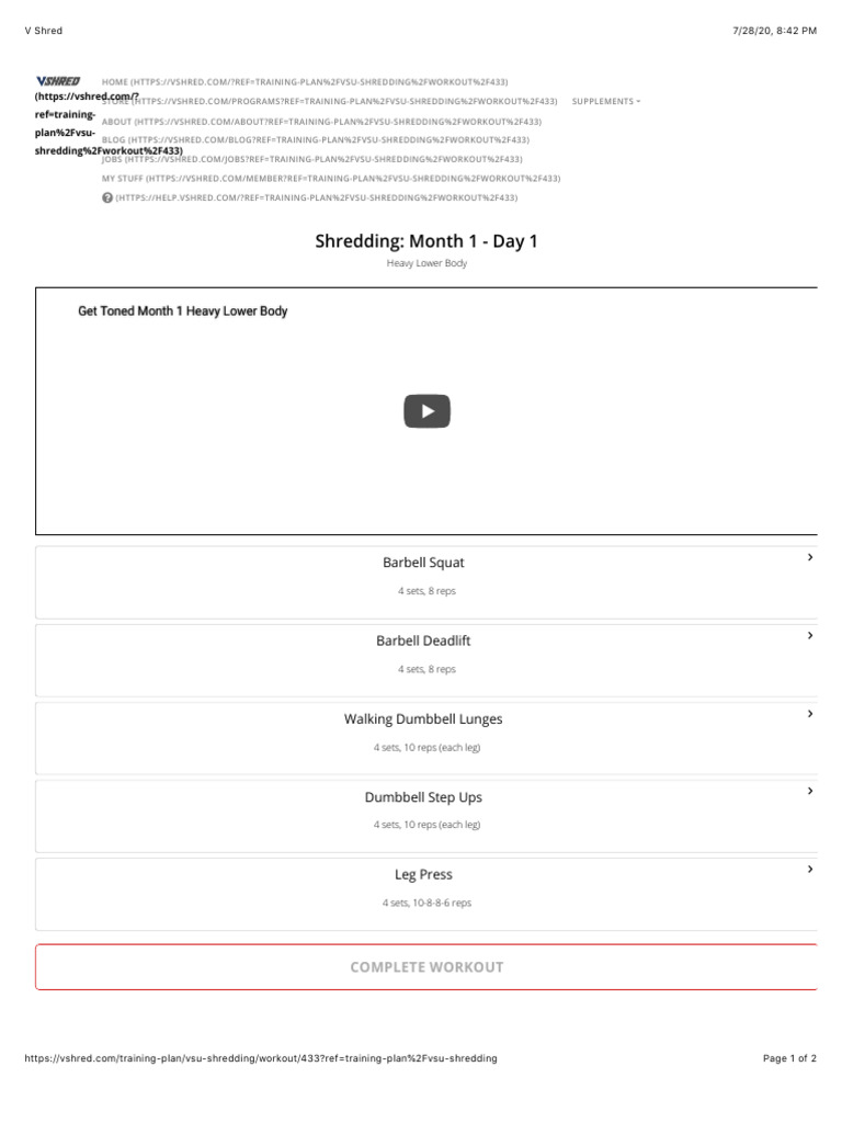 V Shred PDF Individual Sports Management Of Obesity