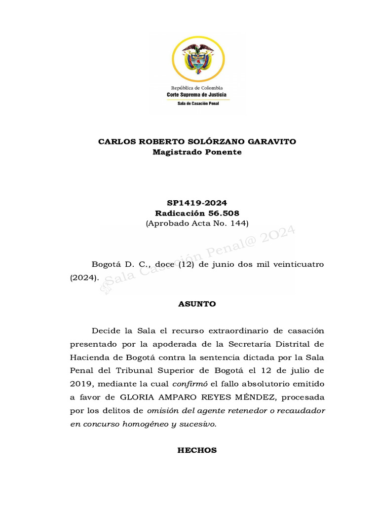 SP1419 2024 (56508) | PDF | Intención (Derecho Penal) | Fiscal