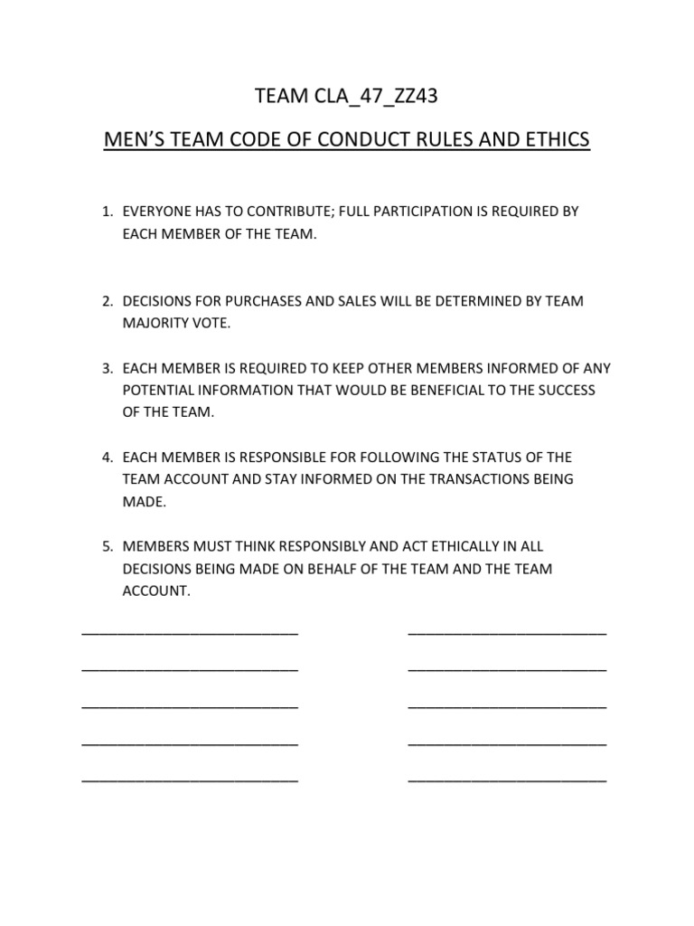 Stock Market Team Rules | PDF