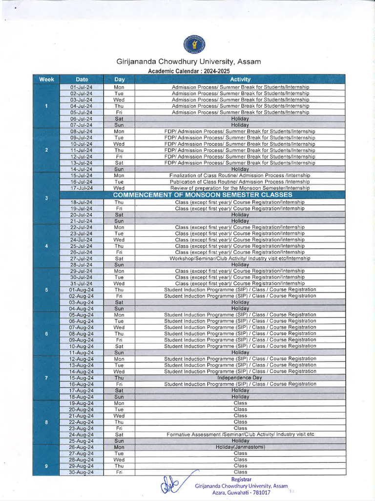 Academic Calendar 2024 2025 | PDF