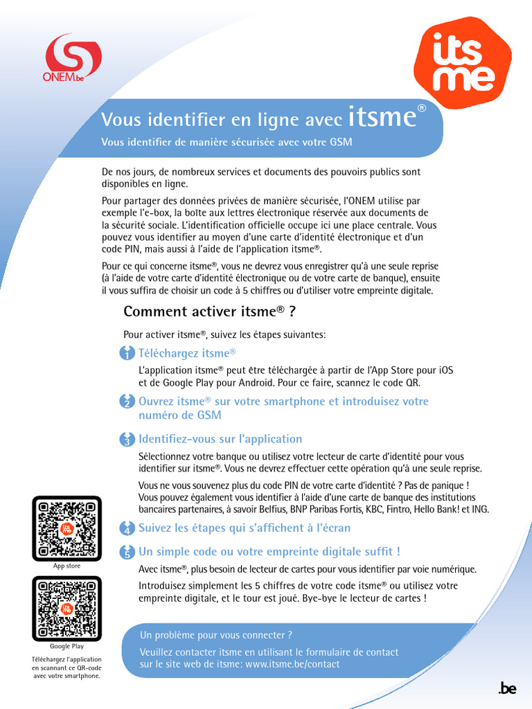 Activer et utiliser l'application itsme® | PDF | jeu de Google | Code QR