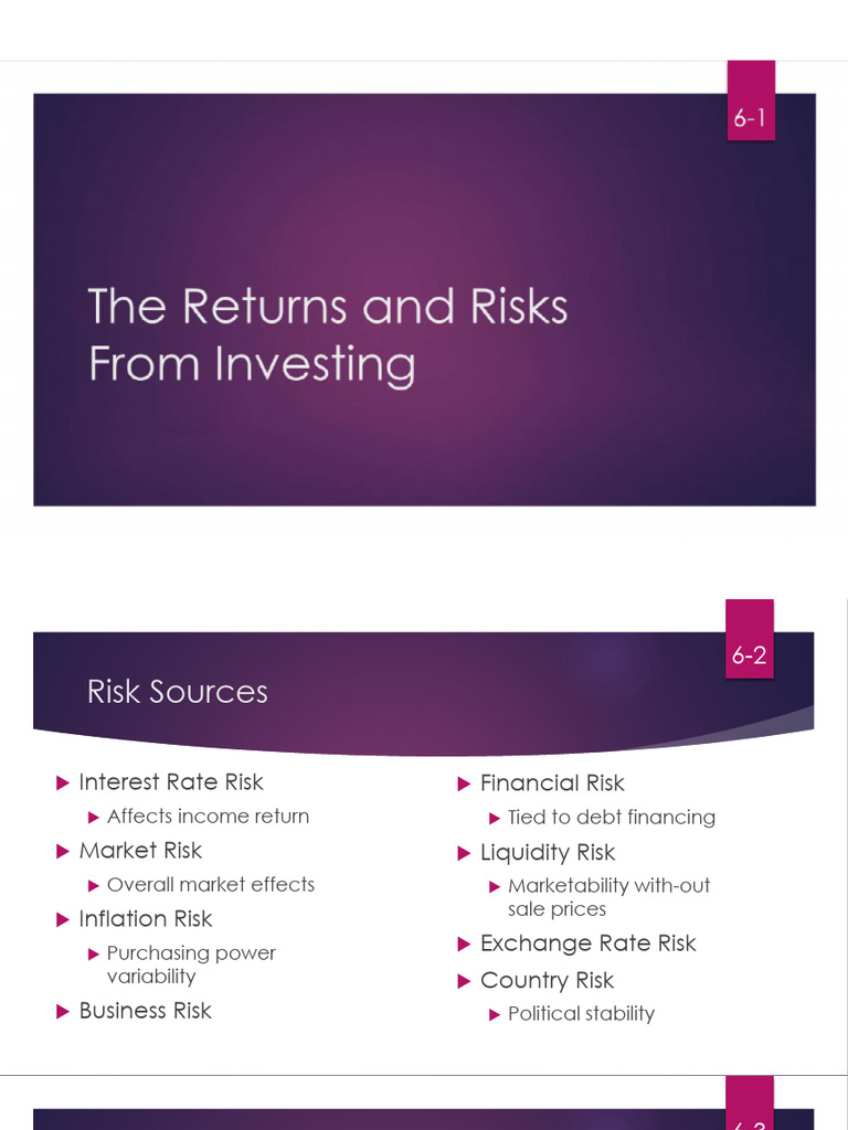 Investment Risk & Return Guide | PDF | Financial Risk | Bonds (Finance)