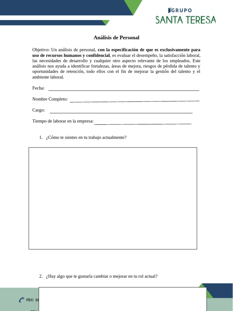 Formato Análisis de Personal | PDF | Crecimiento personal y profesional