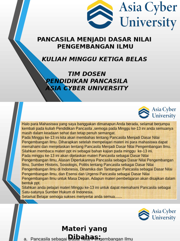 Pancasila sebagai Dasar Pengembangan Ilmu | PDF | Ilmu Sosial