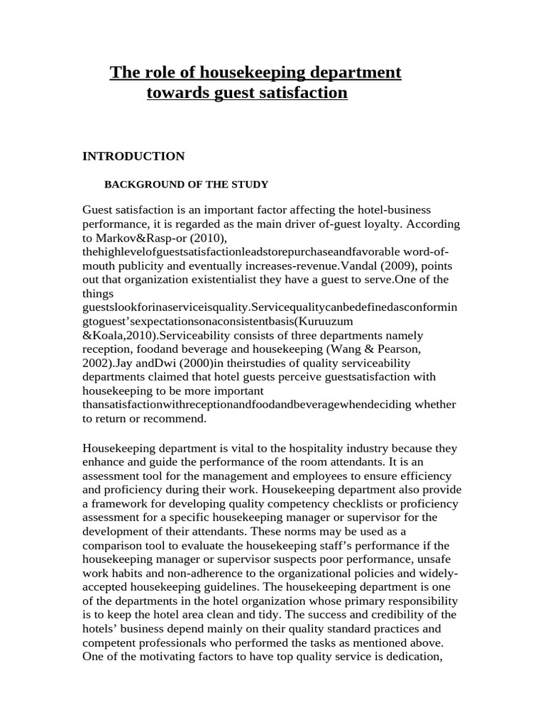 the-role-of-housekeeping-department-pdf-housekeeping-hotel