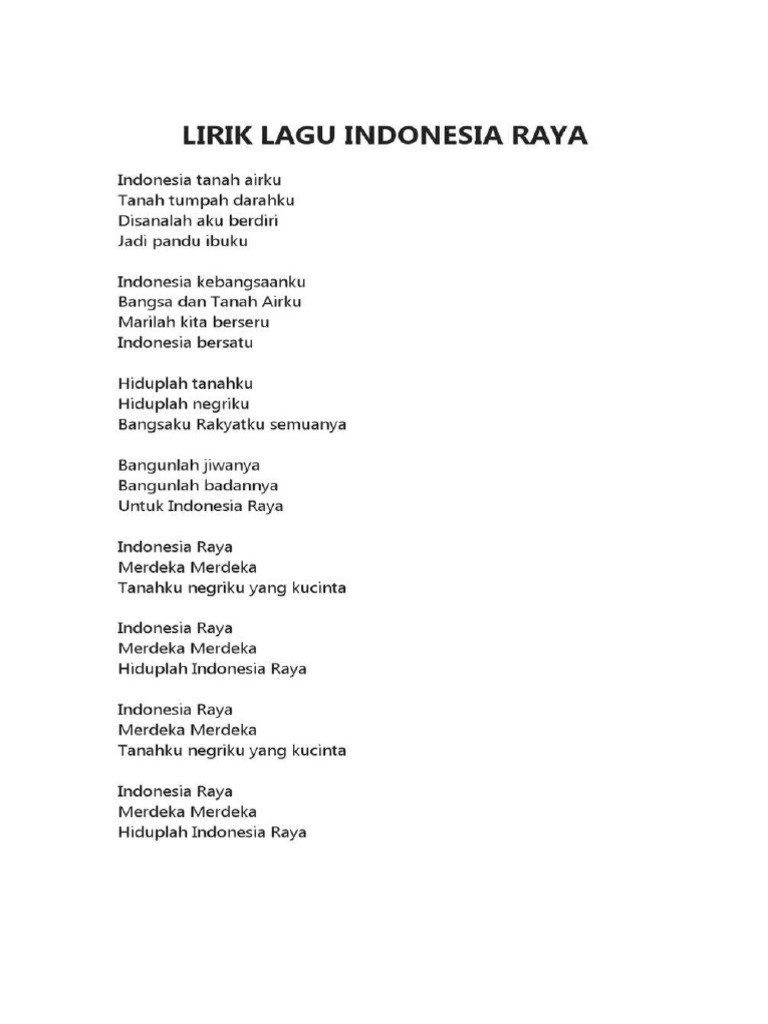 Lirik Lagu Indonesia Raya | PDF