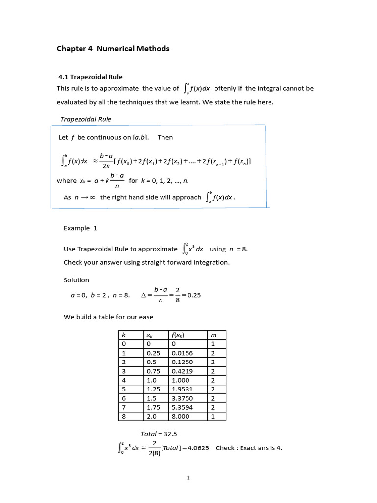 Numerical Methods: Trapezoidal & Simpson's Rules | PDF | Zero Of A ...