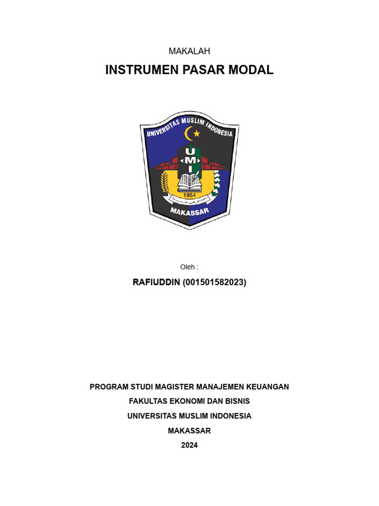 Instrumen Pasar Modal Aip Pdf