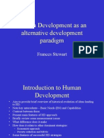 Human Development As An Alternative Paradigm and The Role of MDGS, Frances Stewart