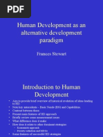 Human Development As An Alternative Paradigm and The Role of MDGS, Frances Stewart