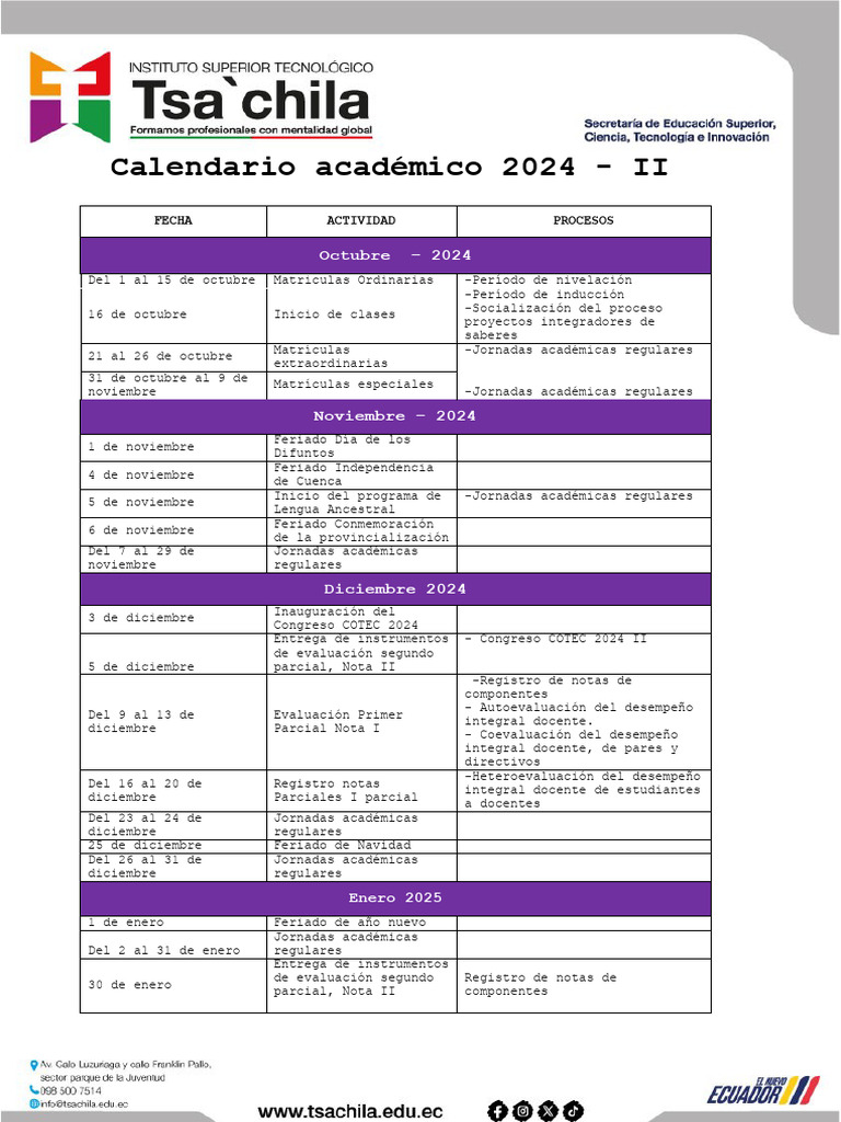 Calendario Academico 2024 II Final - Signed-Signed | PDF