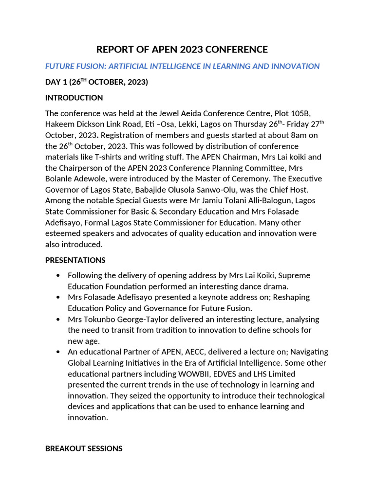 APEN 2023: AI in Education Insights | PDF | Artificial Intelligence ...