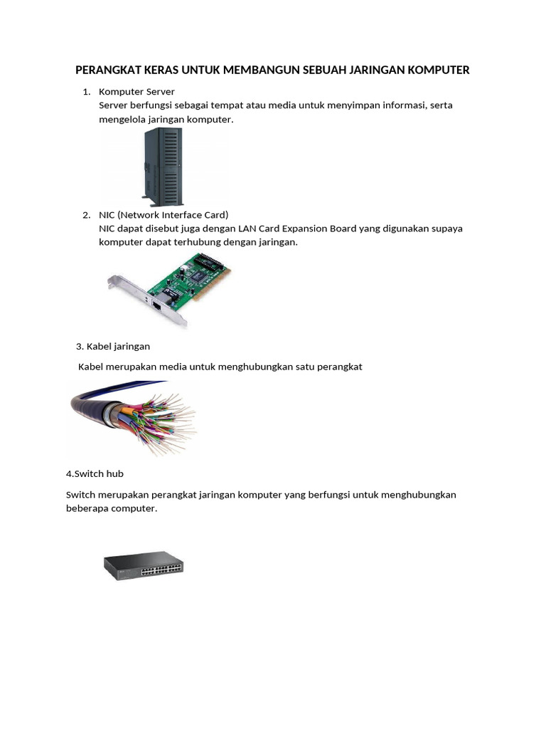Perangkat Keras Untuk Membangun Sebuah Jaringan Komputer Pdf