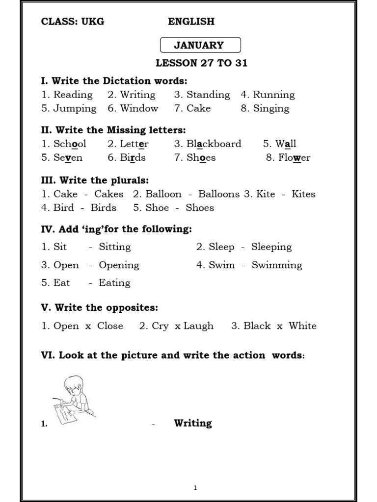 Ukg English Term Iii January Pdf
