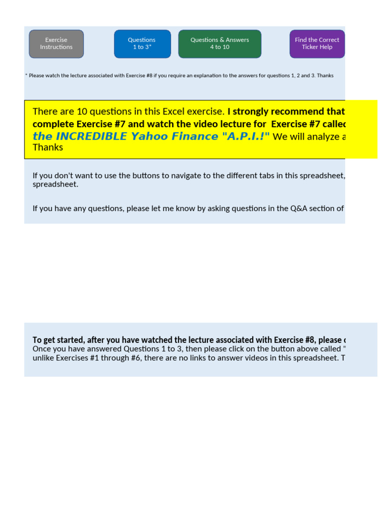 Excel Exercise 8 Stock Ticker Analysis Pdf Microsoft Excel