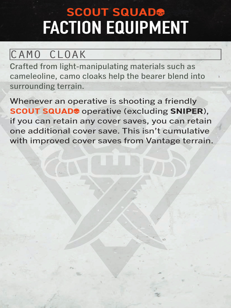 Scout Squad Faction Equipment Guide | PDF | Knife | Military