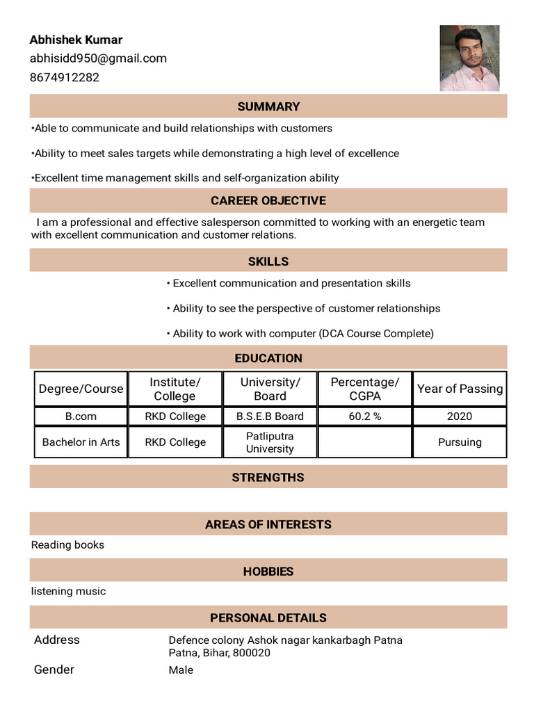Resume - Abhishek Kumar - Format7 | PDF
