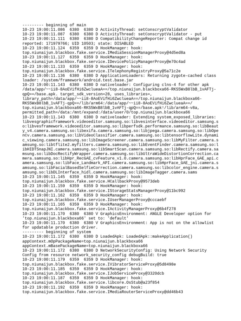 Android HookManager Debug Logs | PDF | Software Development | Computer ...