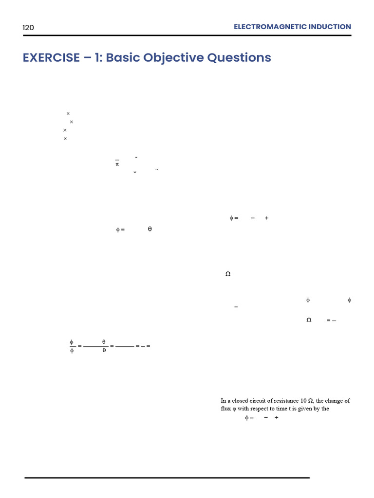 Physics MCQs: Electromagnetic Induction | PDF | Electromagnetic ...