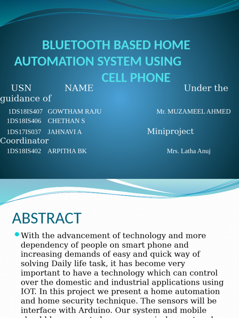 Bluetooth Based Home Automation System Using Cell Phone | PDF ...