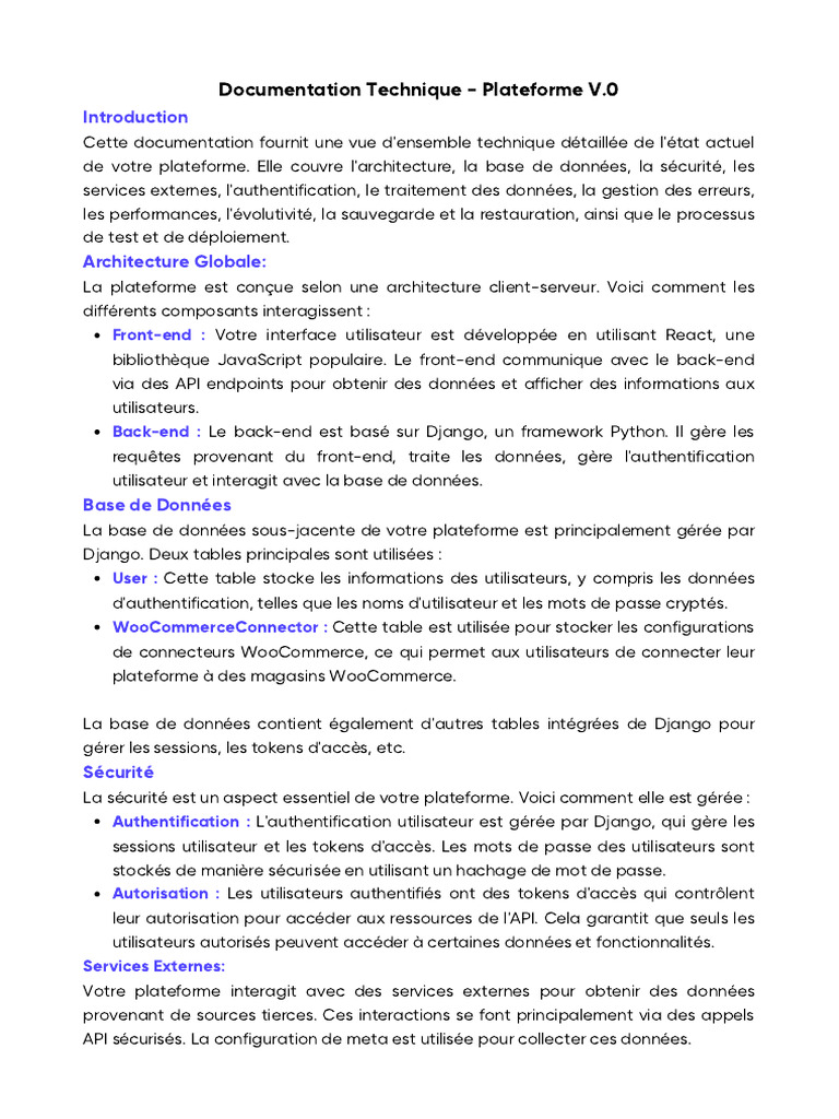 Documentation Technique de la Plateforme | PDF | Bases de données | Mot ...