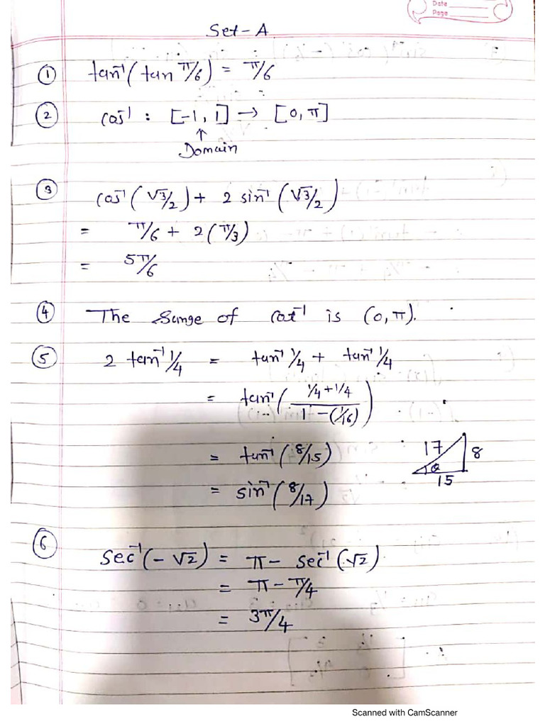 12th Maths Mid Sem MCQ Solution (270624) | PDF