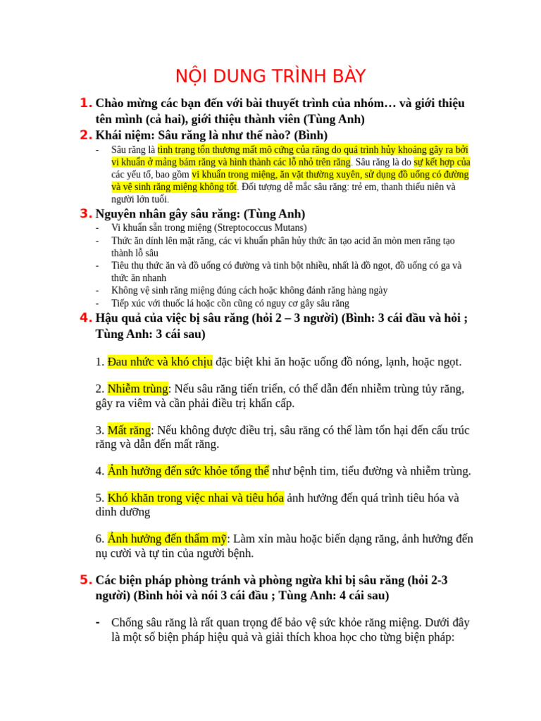 N I Dung Trình Bày | PDF