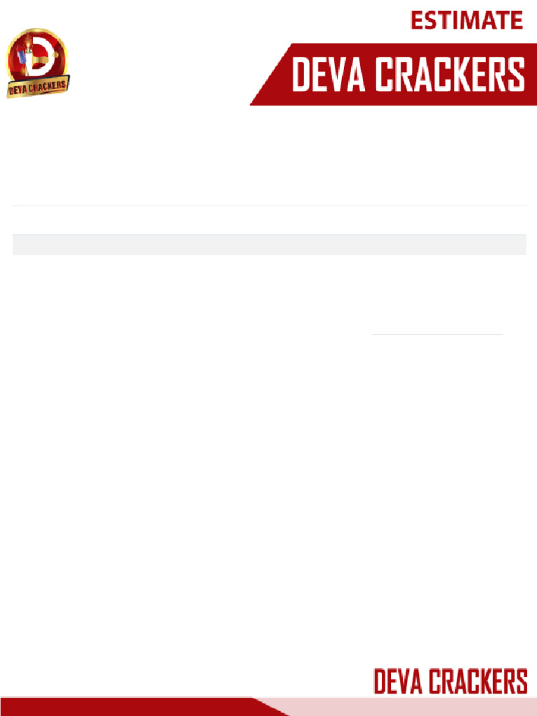 Estimate No Date: Deva Crackers | PDF