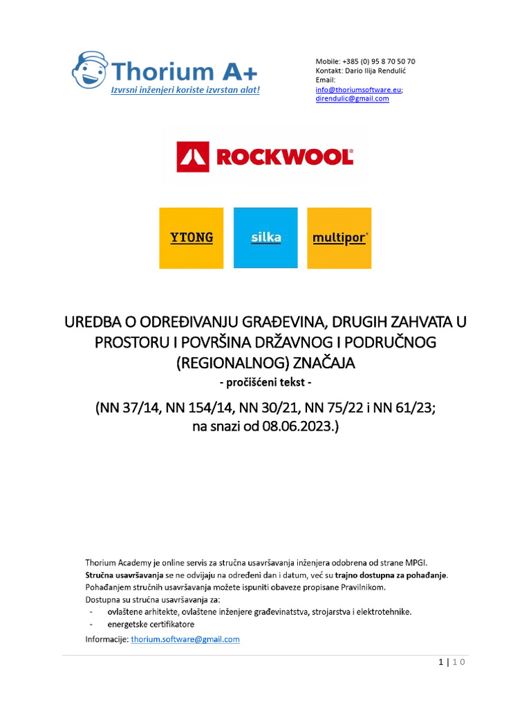 NOVO Odredivanju Gradevina Drugih Zahvata NN 61 23 Procisceni Tekst | PDF