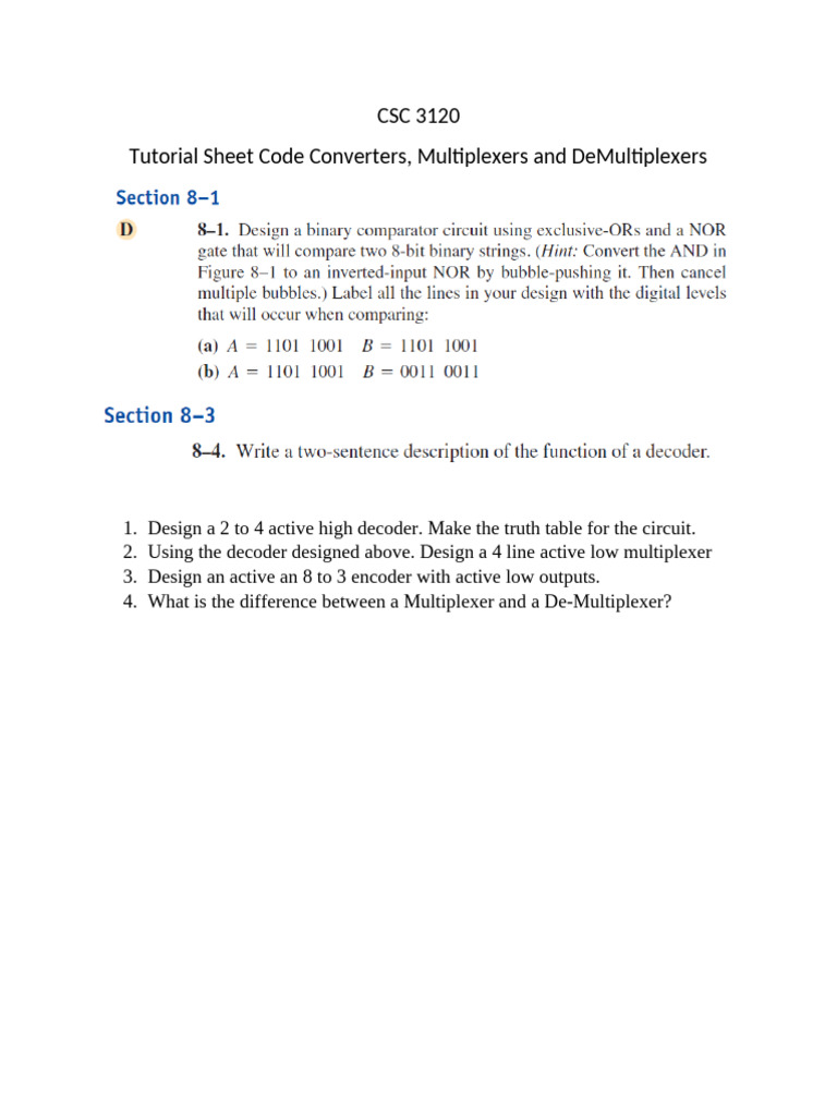 Code Converters and Multiplexers Guide | PDF