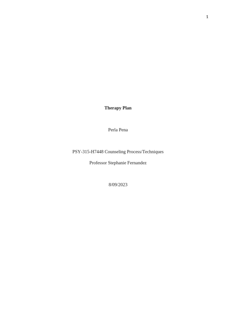Person-Centered Therapy Plan for Bob | PDF | Psychotherapy | Negotiation