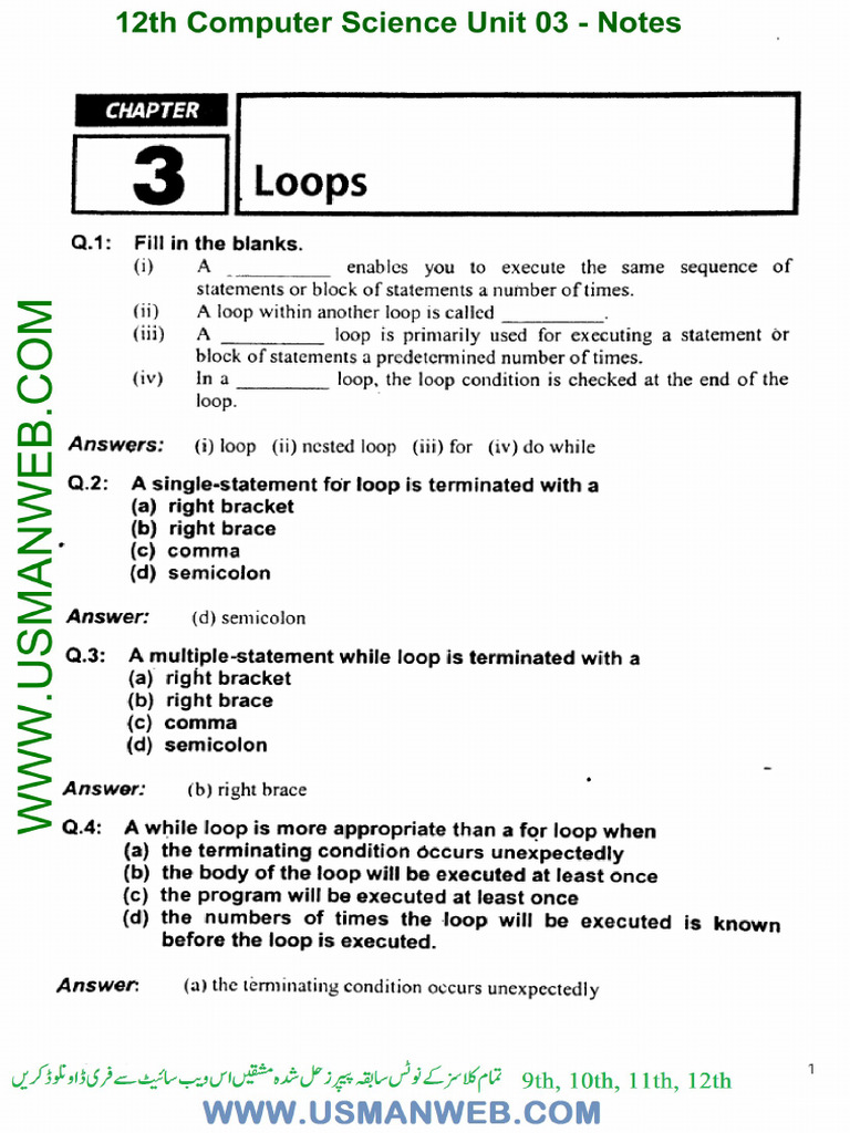 12th Computer Unit 3 Notes | PDF