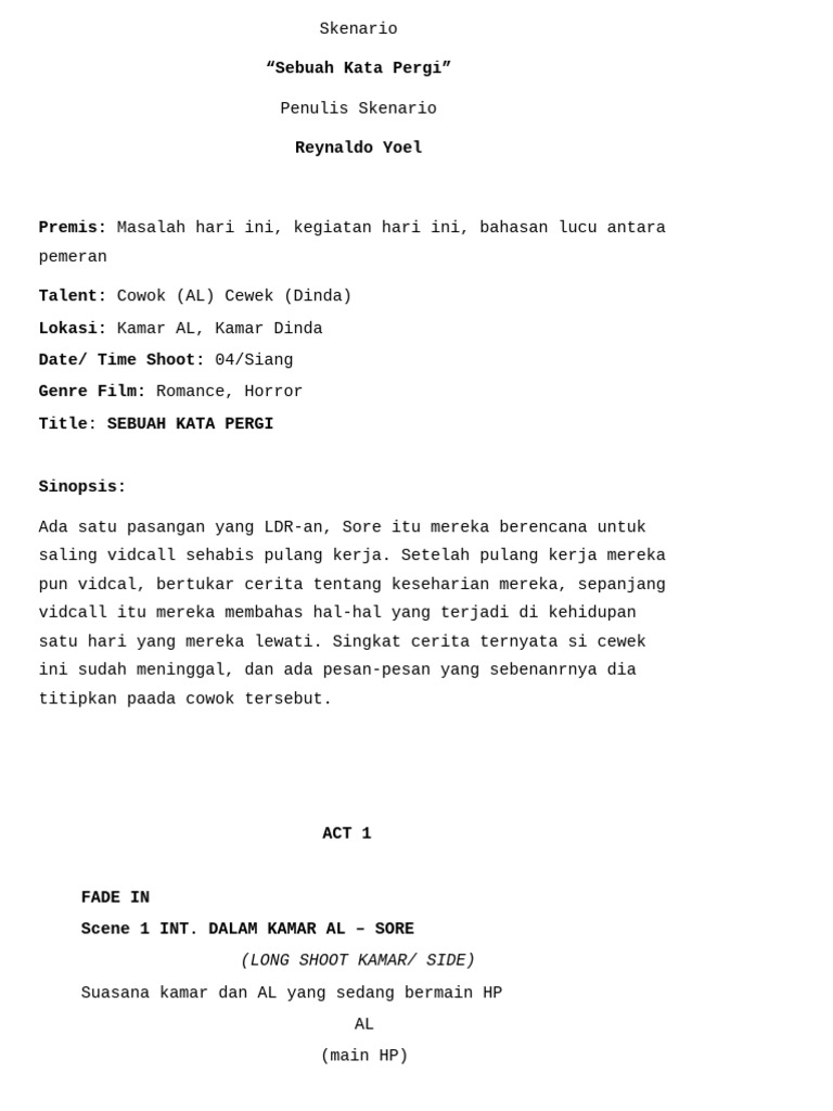 LDR Romantis Berujung Horor | PDF