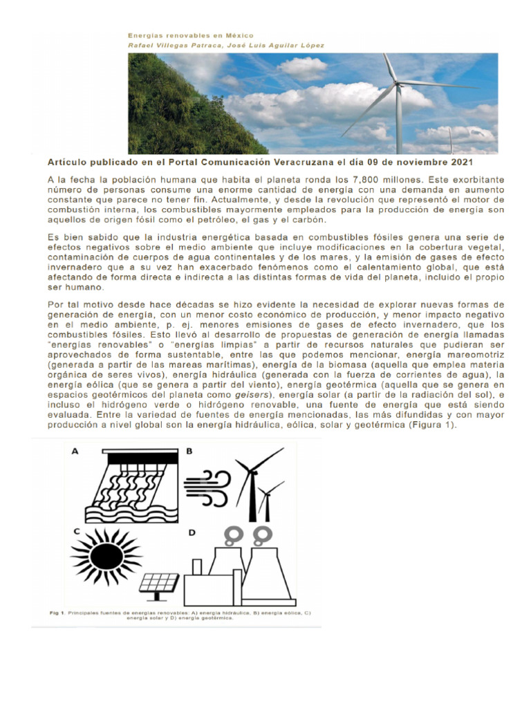 energias renovables en mexico lectura PDF