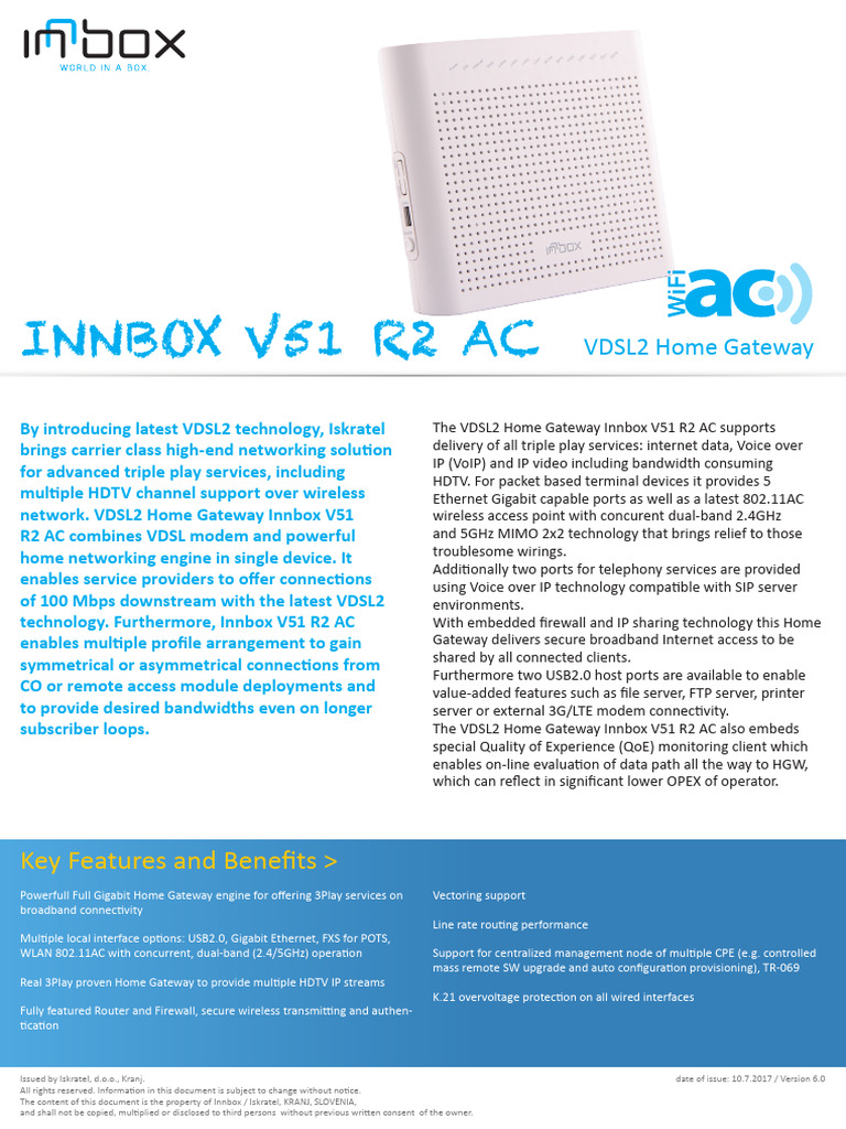 VDSL2 Home Gateway Overview | PDF | Computer Network | Voice Over Ip