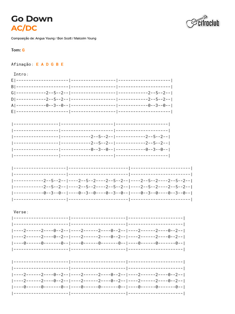 Cifra Club - AC_DC - Go Down | PDF | Musicians | Recorded Music