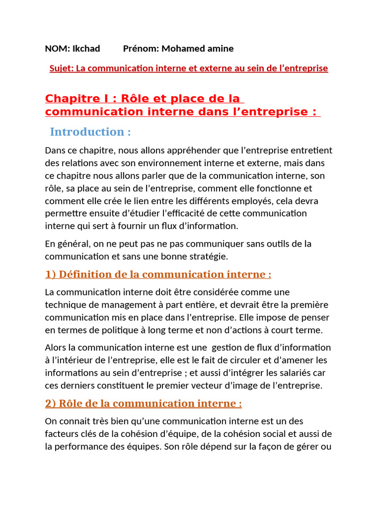 Communication interne en entreprise | PDF | la communication | Business