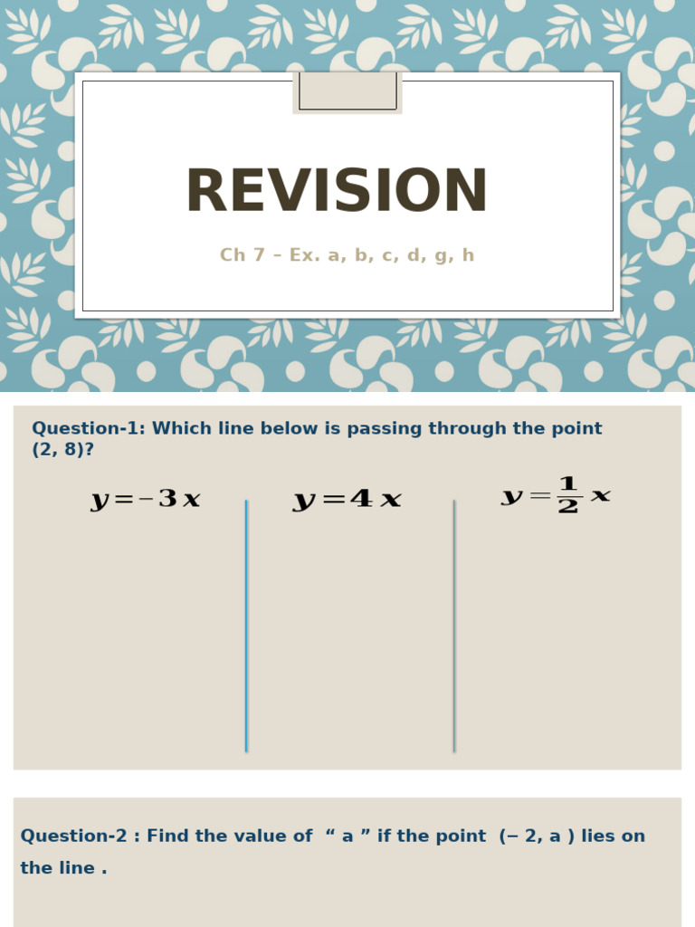 Line Equations and Graphing Exercises | PDF | Discrete Mathematics ...