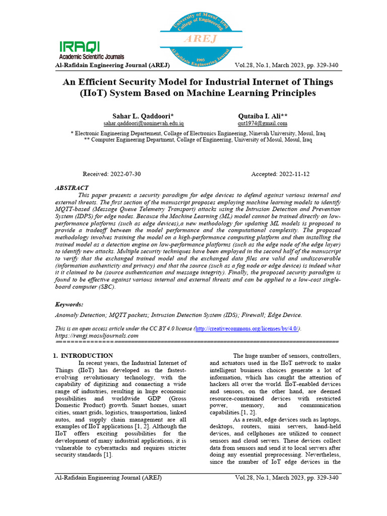 An Efficient Security Model For Industrial Internet of Things | PDF ...