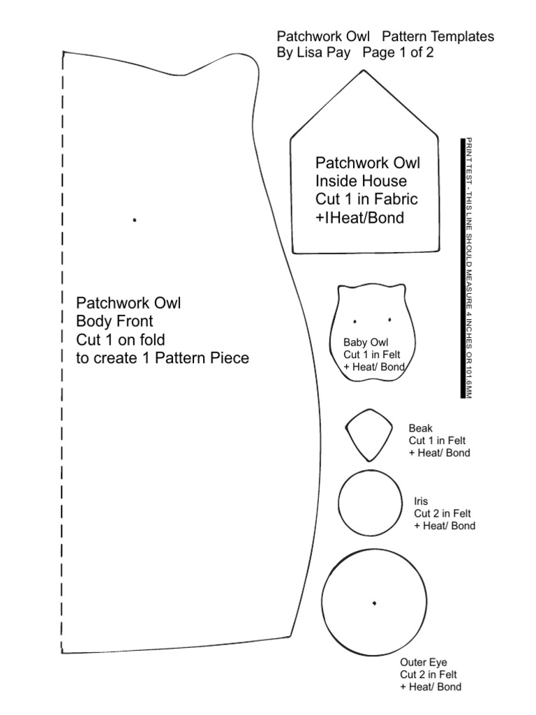 Patchwork Owl Sewing Pattern Guide | PDF | Patchwork | Textiles