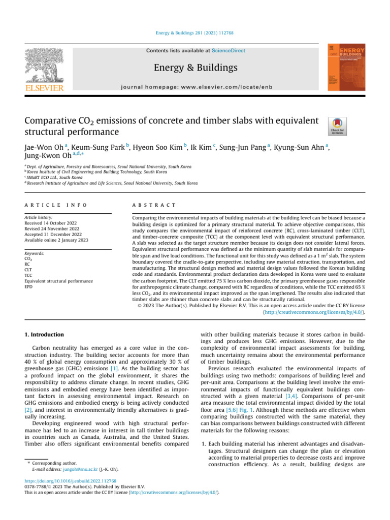 CO2 Emissions: Concrete vs Timber Slabs | PDF | Greenhouse Gas | Concrete