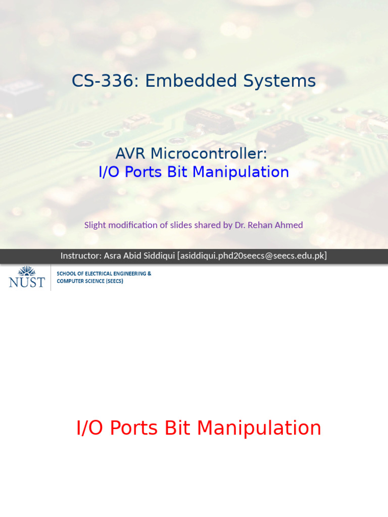 AVR Microcontroller I/O Bit Manipulation | PDF | Central Processing ...