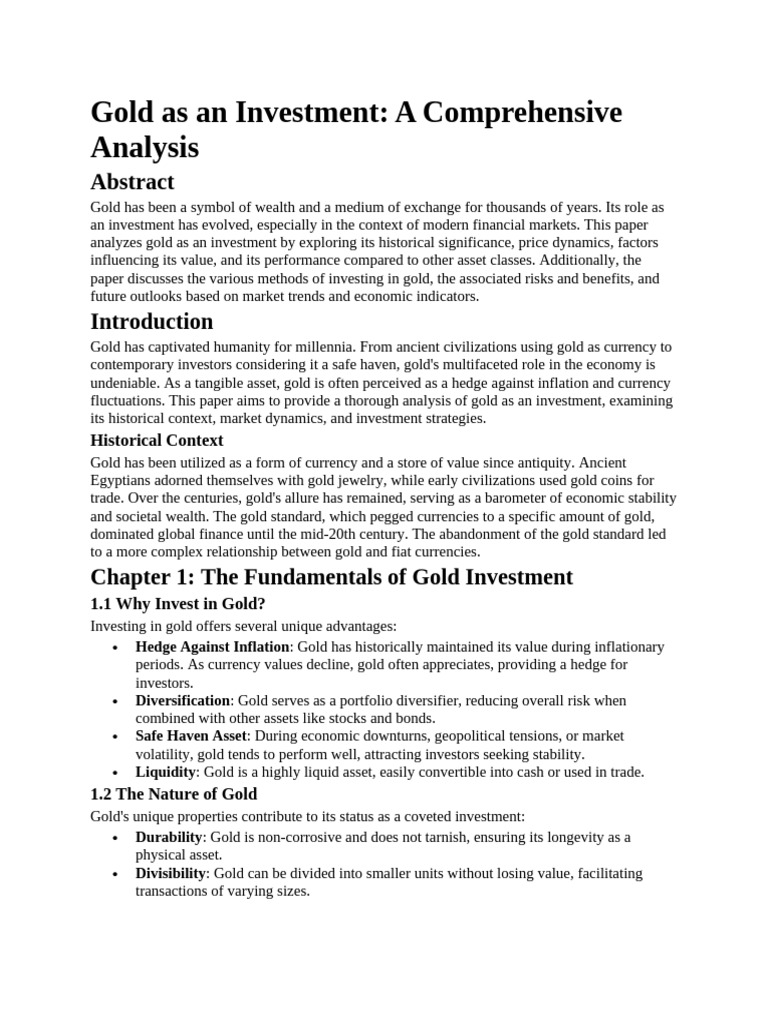 GOLD | PDF | Gold As An Investment | Investing