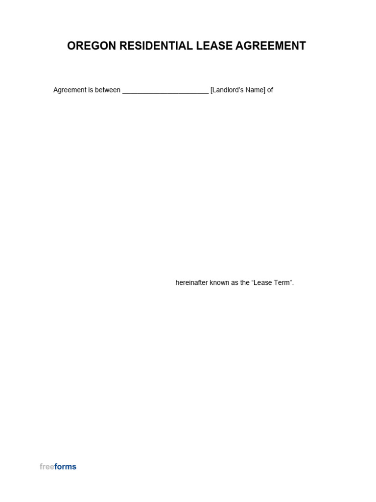 Oregon Residential Lease Agreement | PDF | Leasehold Estate | Lease