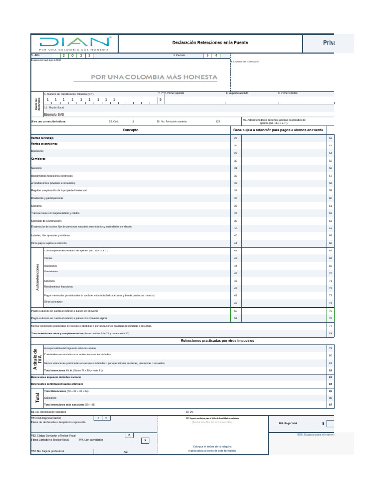 Declaración de Retenciones 2023 | PDF | Pagos | Economias
